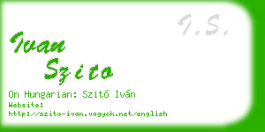 ivan szito business card